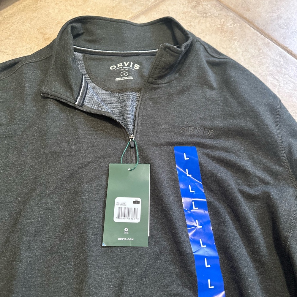 Orvis Dark Green Quarter-Zip Pullover